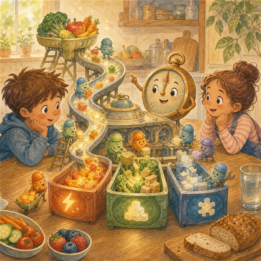 Fantasievolle Sortierstation mit kleinen Helfern