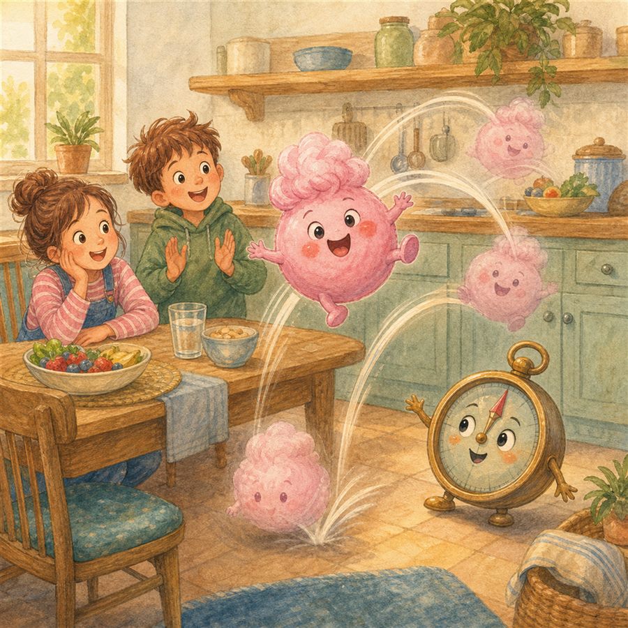 Illustration: Schlecki, der Zucker-Flummi